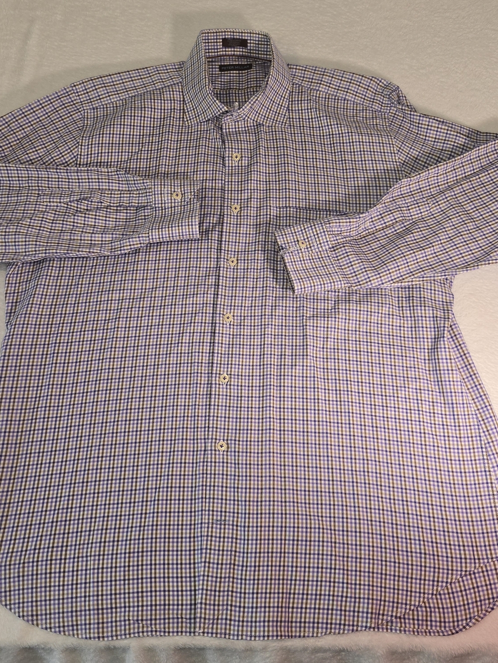 Peter Millar Shirt Mens XL Multicolor Long Sleeve Button-Up Regular Fit Preppy